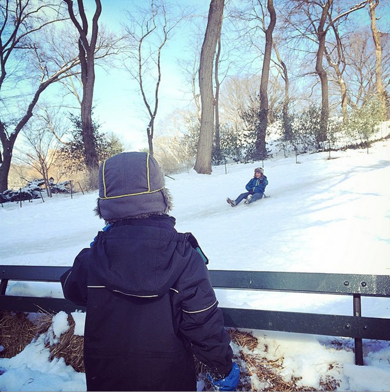 Sledging in Central Park