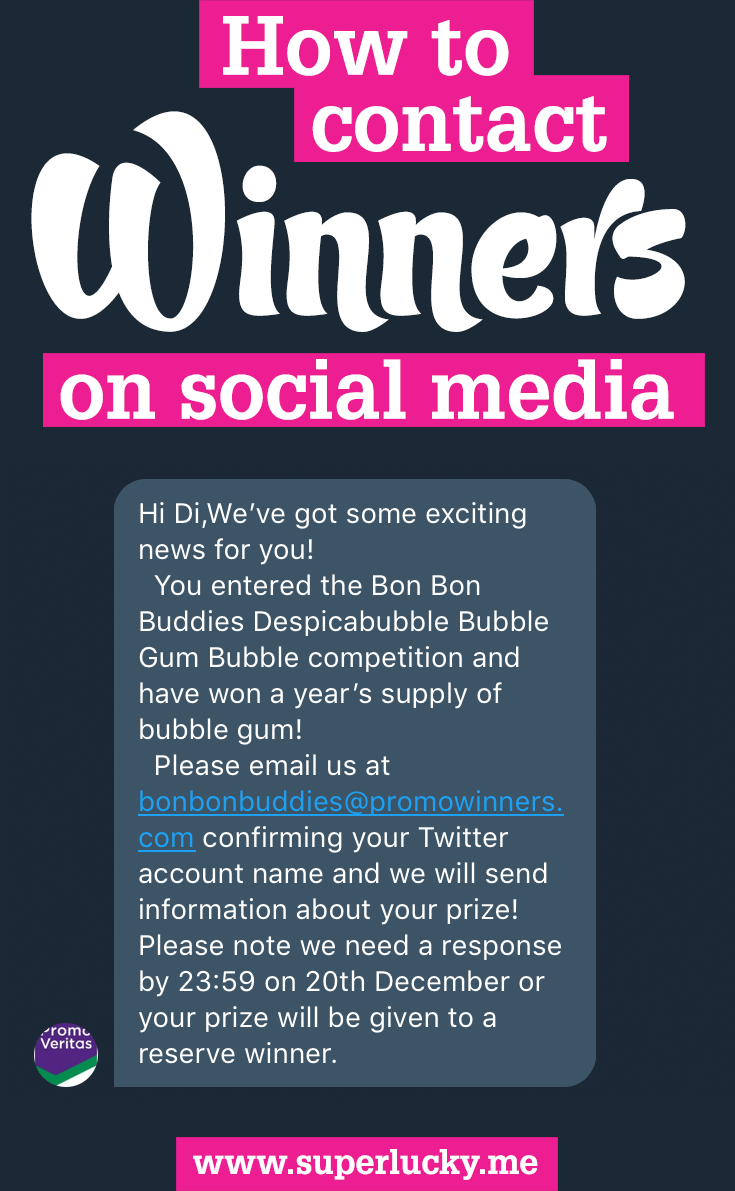 How to contact a winner - advice on contacting competition winners on social media
