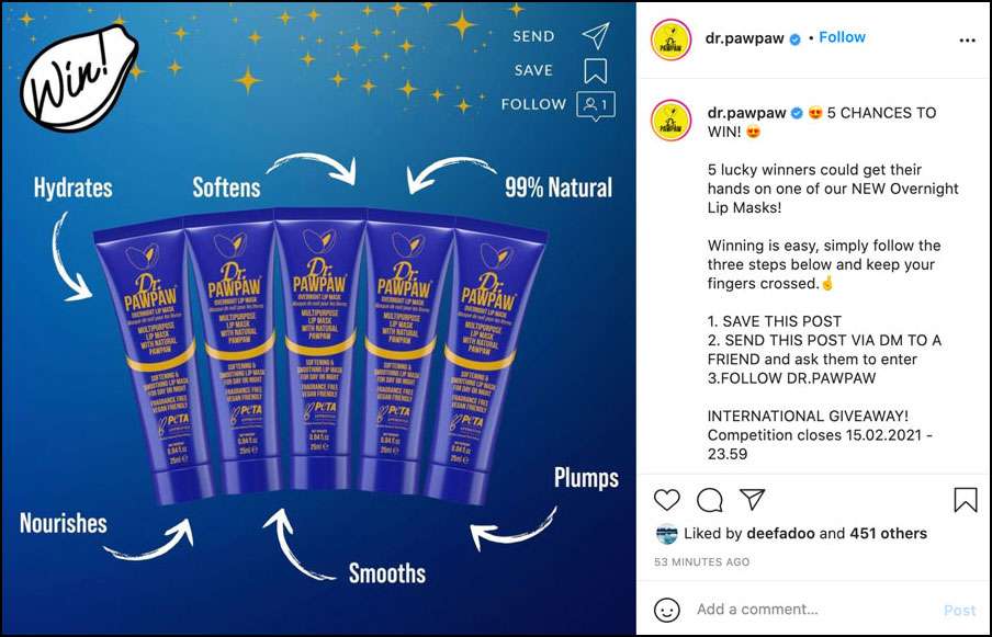 Instagram giveaway tips