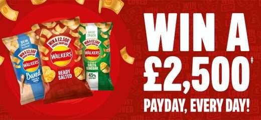 Walkers win a £2,500 payday every day